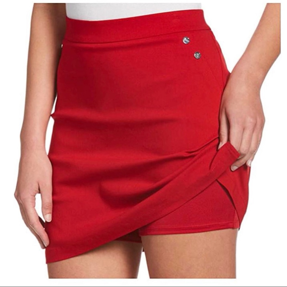 Rafaella Ruby Red Pull On Comfort Skort SZ Small